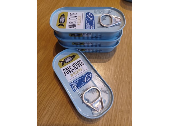 Ansjovis in olijfolie tht13-5-2026 46 gram aantal 4 blikjes. - afbeelding 1 van  3