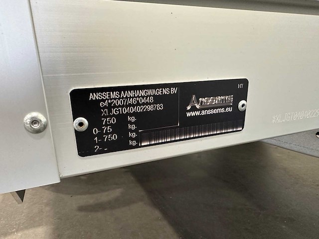 Anssems - 2026 - gtb 750 ht - aanhangwagen - afbeelding 3 van  9