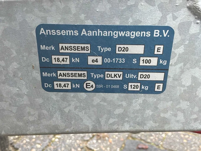 Anssems an d20 aanhangwagen - afbeelding 3 van  13
