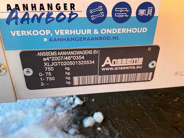 Anssems gt740v aanhangwagen - afbeelding 4 van  12