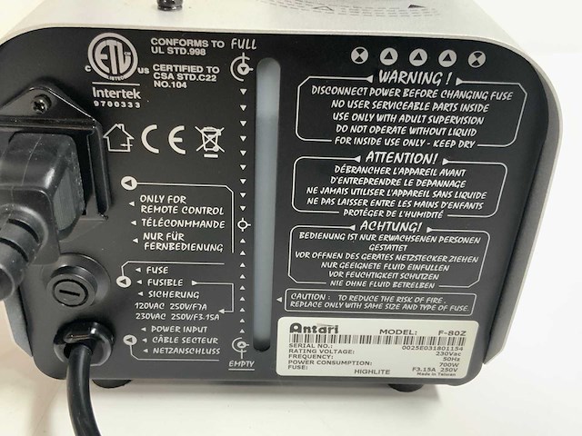 Antari f-80z rookmachine - afbeelding 5 van  6