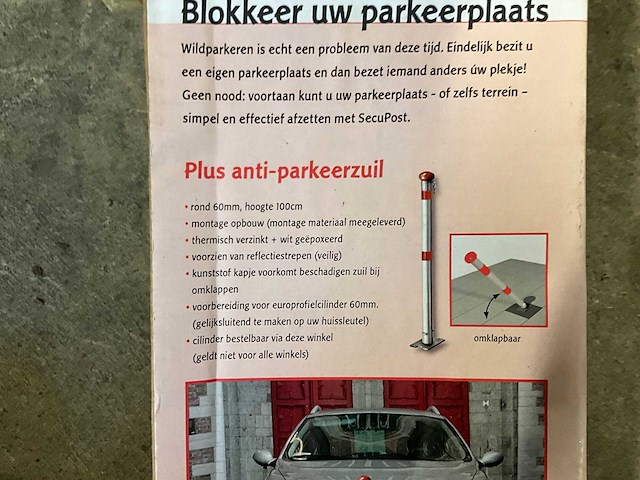 Anti parkeerzuil klapbaar (40x) - afbeelding 4 van  4