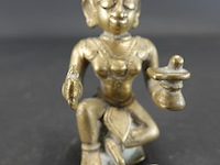 Antiek (18de eeuw) bronzen hindoegod krishna als kind - afbeelding 1 van  5