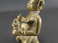 Antiek (18de eeuw) bronzen hindoegod krishna als kind - afbeelding 4 van  5