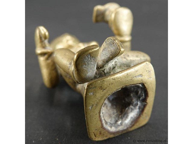 Antiek (18de eeuw) bronzen hindoegod krishna als kind - afbeelding 5 van  5