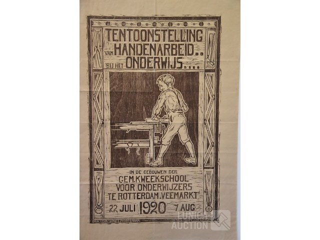 Antiek affiche - afbeelding 1 van  4