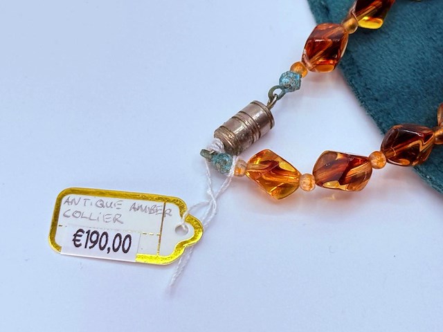 Antiek amber collier - afbeelding 4 van  4