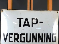Antiek authentiek emaille wandbord "tap-vergunning" - afbeelding 3 van  8