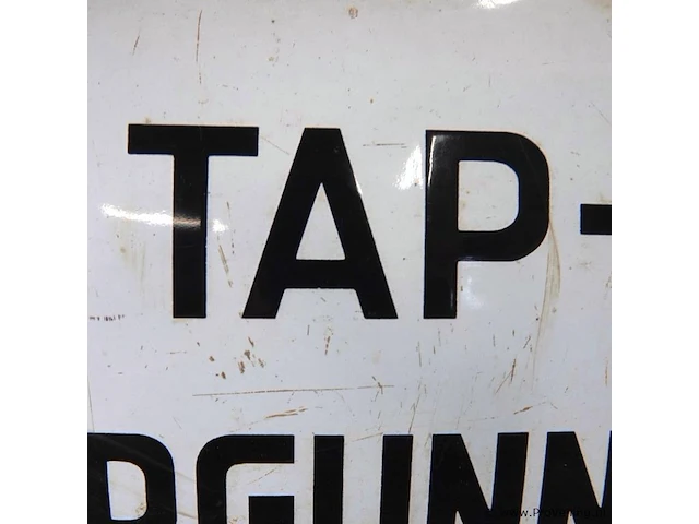 Antiek authentiek emaille wandbord "tap-vergunning" - afbeelding 4 van  8