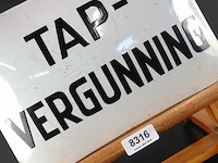 Antiek authentiek emaille wandbord "tap-vergunning" - afbeelding 5 van  8