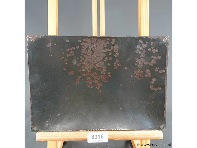 Antiek authentiek emaille wandbord "tap-vergunning" - afbeelding 8 van  8