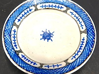 Antiek blauw-wit chinees of europees chinoiserie porseleinen/aardewerken schoteltje - afbeelding 3 van  5