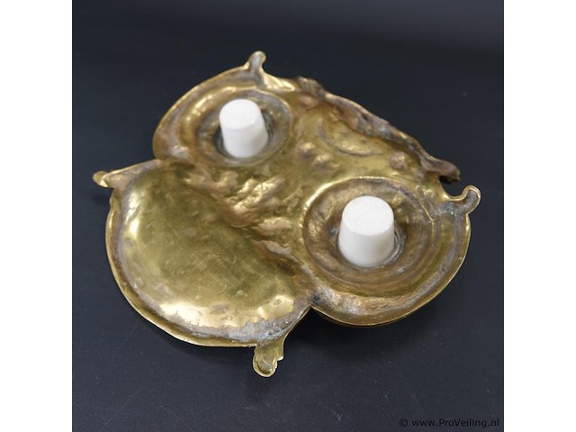 Antiek brons/messing inktstel - afbeelding 5 van  5