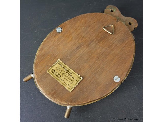 Antiek brons/messing lijst met borduurwerk - afbeelding 5 van  5