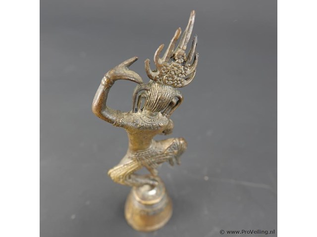 Antiek bronzen tafelbelletje met een apsara-danseres - afbeelding 5 van  5