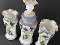 Antiek (ca. 1890) handbeschilderd opaline kaststel - afbeelding 2 van  4