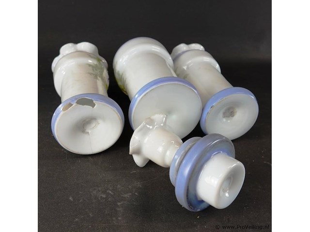 Antiek (ca. 1890) handbeschilderd opaline kaststel - afbeelding 4 van  4
