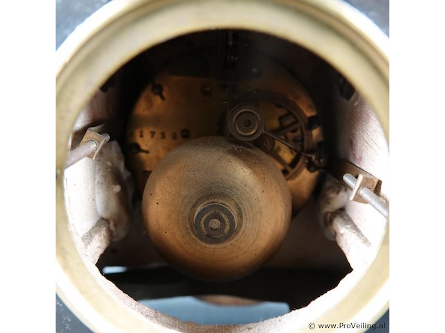 Antiek (ca. 1900) bronzen klokken stel gesigneerd - afbeelding 4 van  5