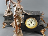 Antiek (ca. 1900) bronzen klokken stel gesigneerd - afbeelding 5 van  5