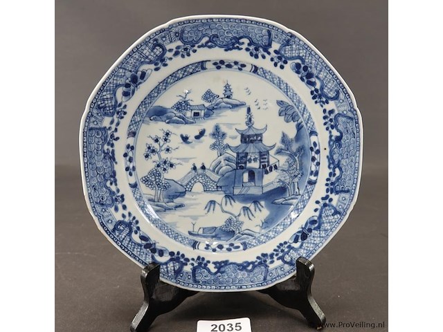 Antiek chinees bord qian long ca. 1780 - afbeelding 1 van  5