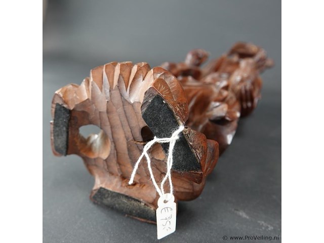 Antiek chinees gesneden rozenhouten beeld van een shou xing, de god van de levensduur - afbeelding 5 van  5