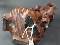 Antiek chinees gesneden rozenhouten beeld van een shou xing, de god van de levensduur - afbeelding 5 van  5