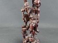 Antiek chinees rozenhouten snijwerk van shouxing, de god van de lang levensduur - afbeelding 1 van  5