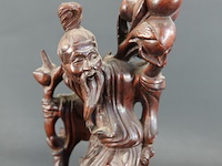 Antiek chinees rozenhouten snijwerk van shouxing, de god van de lang levensduur - afbeelding 2 van  5