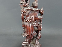 Antiek chinees rozenhouten snijwerk van shouxing, de god van de lang levensduur - afbeelding 3 van  5