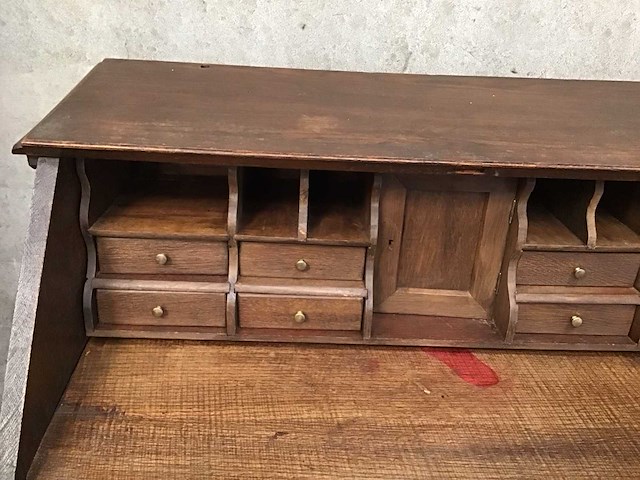 Antiek eiken secretaire - afbeelding 2 van  2