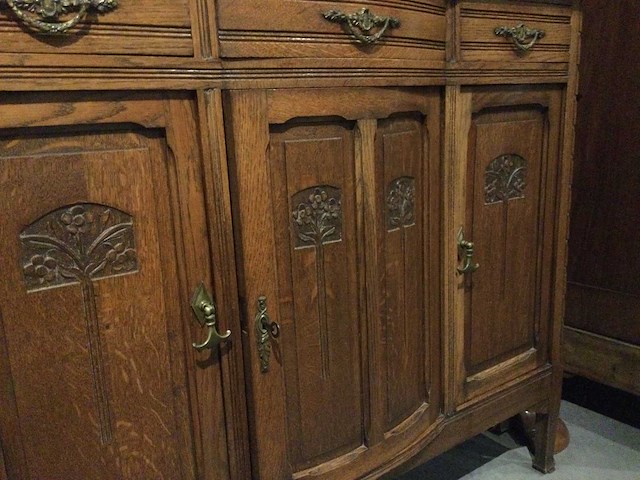 Antiek eikenhouten buffetkast - afbeelding 4 van  4