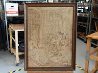 Antiek frans gobelin (19de eeuw) in houten lijst