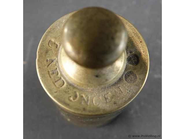 Antiek gewichtenblok een set bijbehorende bronzen knopgewichten - afbeelding 4 van  5