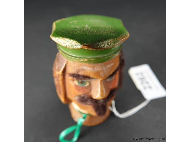 Antiek houten hoofd voor een handpop - afbeelding 4 van  5