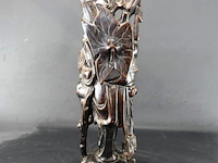 Antiek in rozenhout gesneden li tieguai, een van de acht onsterfelijken uit de chinese taoïstische traditie - afbeelding 4 van  5