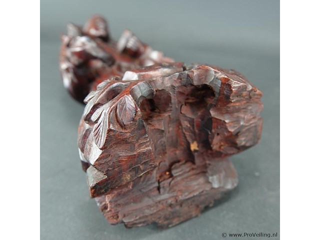 Antiek in rozenhout gesneden oosterse figuur - afbeelding 5 van  5