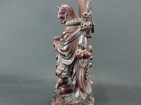 Antiek in rozenhout gesneden oosterse figuur - afbeelding 3 van  5