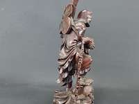 Antiek in rozenhout gesneden oosterse figuur - afbeelding 4 van  5