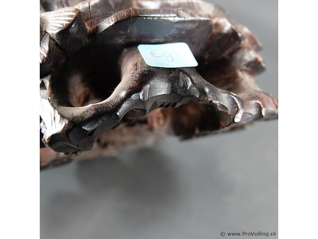 Antiek in rozenhout gesneden oosterse figuur - afbeelding 5 van  5