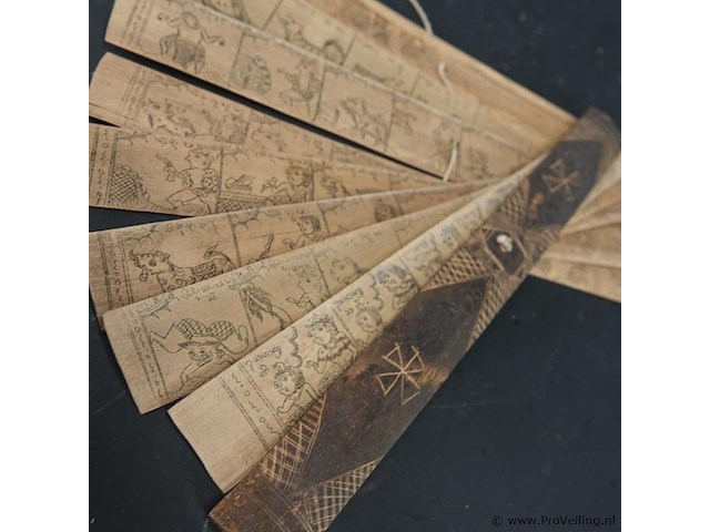 Antiek indisch palmblad manuscript (lontar) - afbeelding 3 van  5