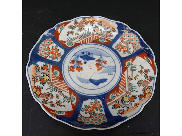 Antiek japans imari-porseleinen bord - afbeelding 2 van  5