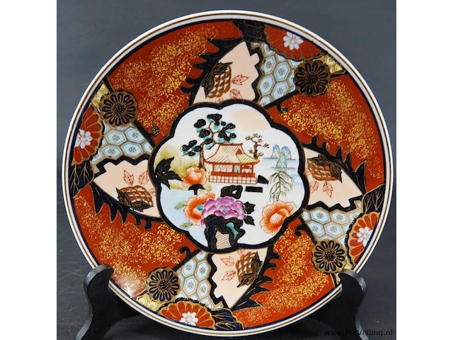 Antiek japans imari porseleinen bord. - afbeelding 2 van  5