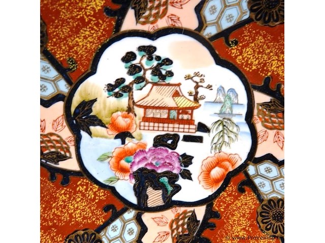 Antiek japans imari porseleinen bord. - afbeelding 3 van  5