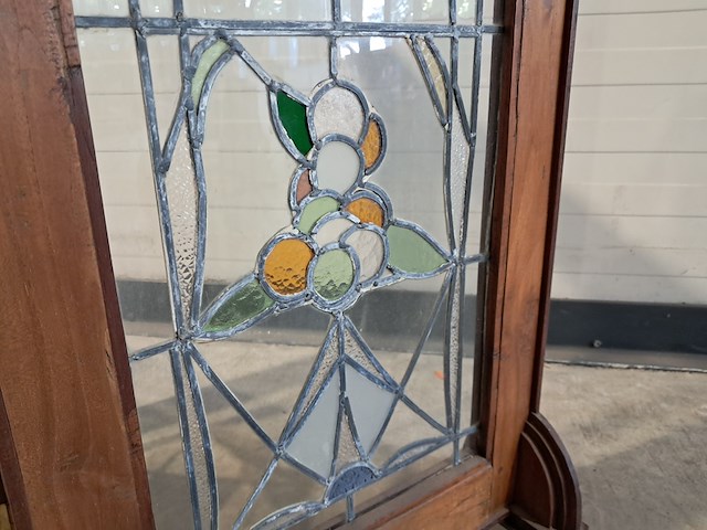 Antiek kamerscherm van glas-in-lood - afbeelding 6 van  8