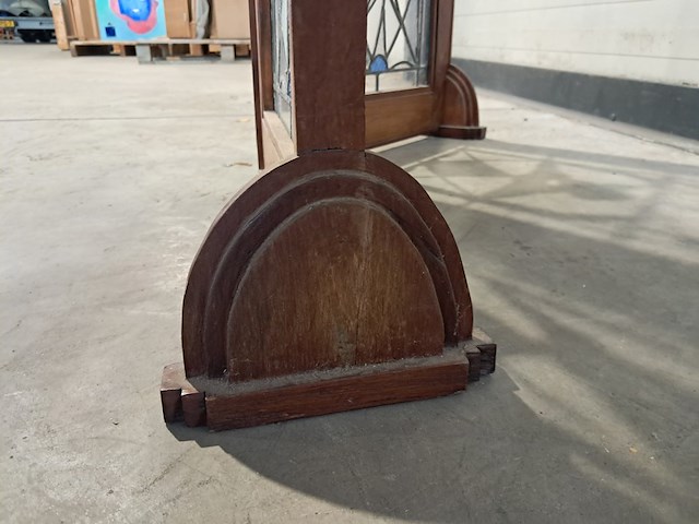 Antiek kamerscherm van glas-in-lood - afbeelding 7 van  8