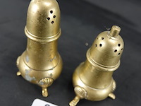 Antiek koperen peper- en zoutstel - afbeelding 2 van  5