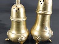 Antiek koperen peper- en zoutstel - afbeelding 4 van  5