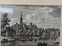 Antiek kopergravure gezigt op de kerk te wezep - afbeelding 2 van  5