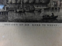Antiek kopergravure gezigt op de kerk te wezep - afbeelding 3 van  5