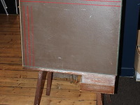 Antiek krijtbord met afmeting 69 x 65 cm. - afbeelding 2 van  2